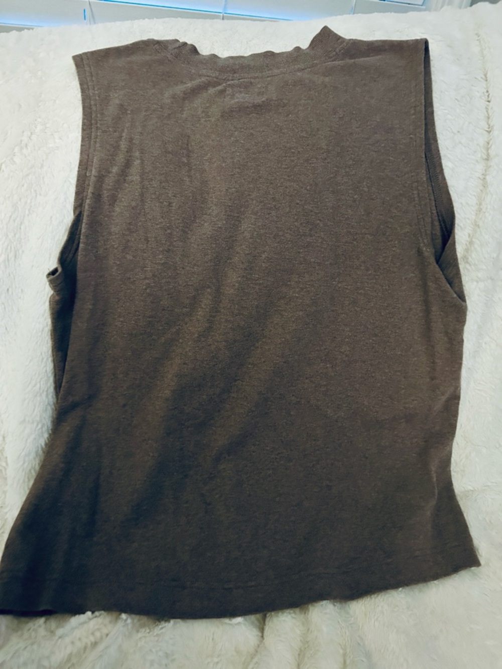 Pact Airplane Mock Neck Shell - Sleeveless Brown Knit Women's Top - Size Large - Picture 2 of 3